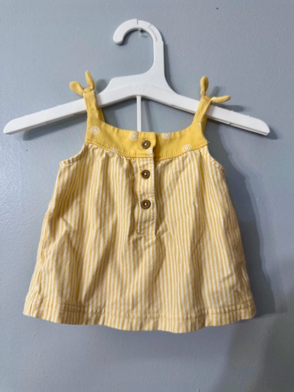 Yellow Striped Girls' Sleeveless Top with matching bottoms